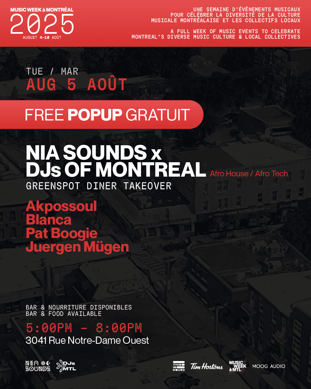 Nia Sounds x DJs Of Montreal at Greenspot